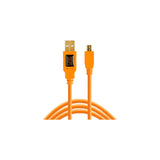 TetherPro 4.6m (15') USB-A to USB 2.0 Mini-B 5-Pin Tether Cable (High-Visibility Orange)