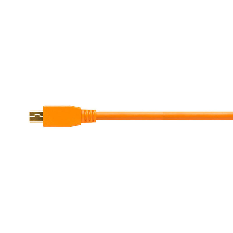 TetherPro 4.6m (15') USB-A to USB 2.0 Mini-B 5-Pin Tether Cable (High-Visibility Orange)