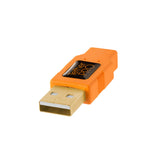 TetherPro 4.6m (15') USB-A to USB 2.0 Mini-B 5-Pin Tether Cable (High-Visibility Orange)