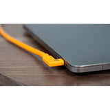 TETHER TOOLS  Dual Right-Angle USB-C  Tethering Cable plugged into a laptop