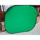 2x2.3m Dual Side Collapsible Background Board (Blue/Green) Bent Frame on Green Side