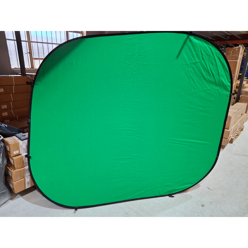 2x2.3m Dual Side Collapsible Background Board (Blue/Green) Bent Frame on Green Side