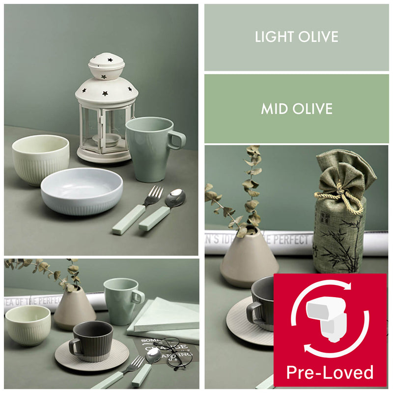 Light Olive / Mid Olive Hard-Wearing Dual-Sided Coated Coloured Paper Background