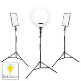 Essential Video Vlog Bi-Colour LED Ring Light Kit