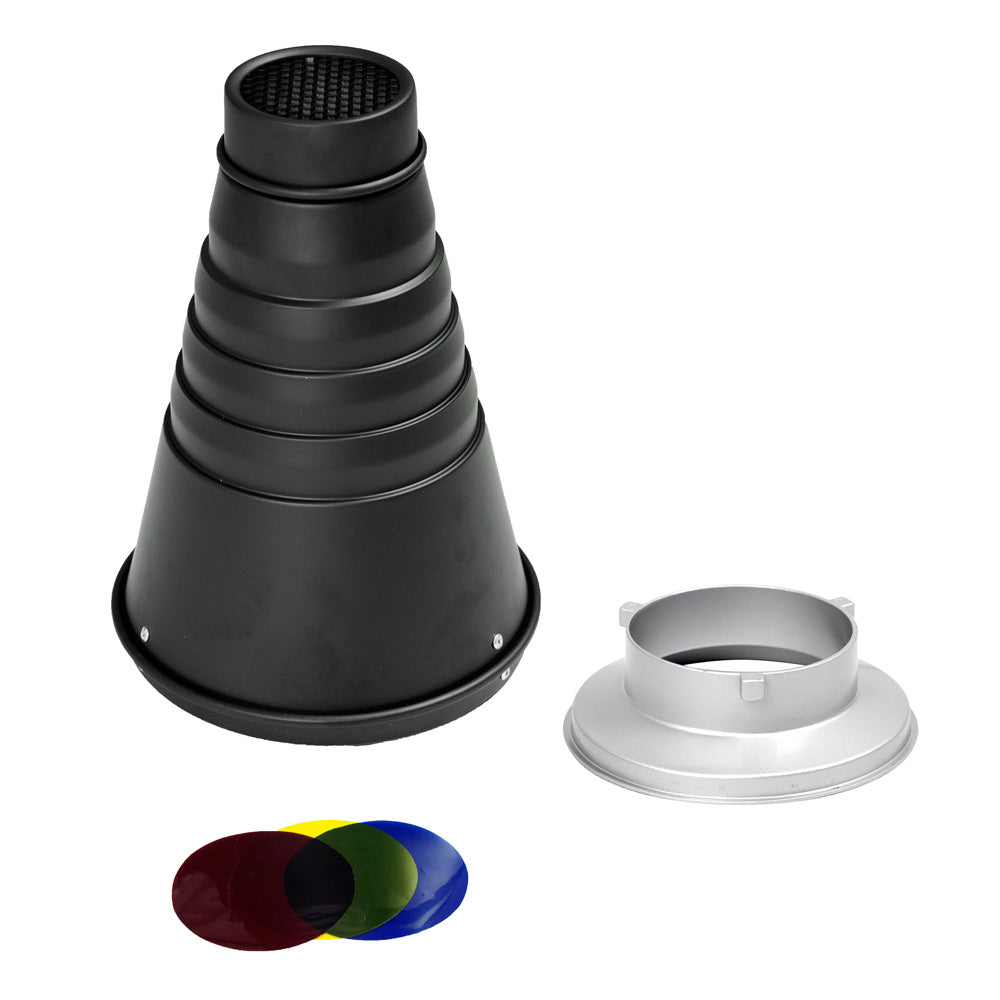 Conical Snoot Lighting Photography with Interchangeable Fitting